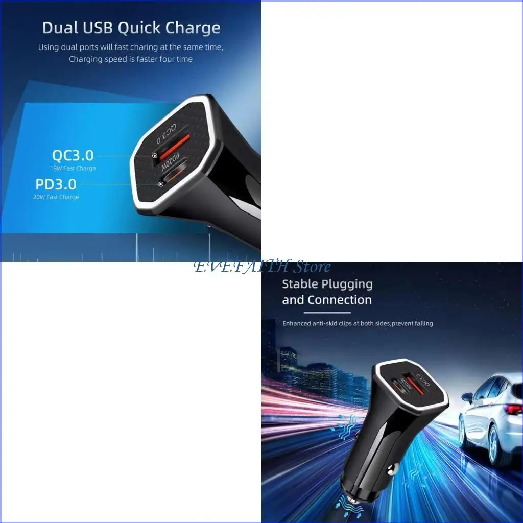 124B Intelligent 38W Car Chargers Double Ports Powerful Vehicle Chargers for Phones
124B Intelligent 38W Car Chargers Double Ports Powerful Vehicle Chargers for Phones