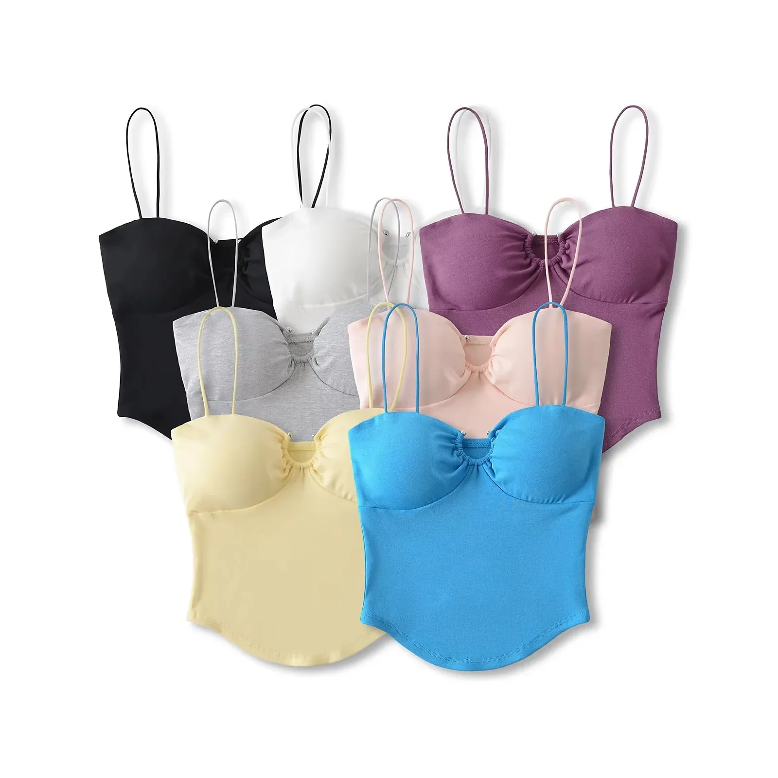 2025 New Summer Camisole Women Self-cultivation Sexy Crop Tops Ladies Fashion With Chest Pads Tops
2025 New Summer Camisole Women Self-cultivation Sexy Crop Tops Ladies Fashion With Chest Pads Tops