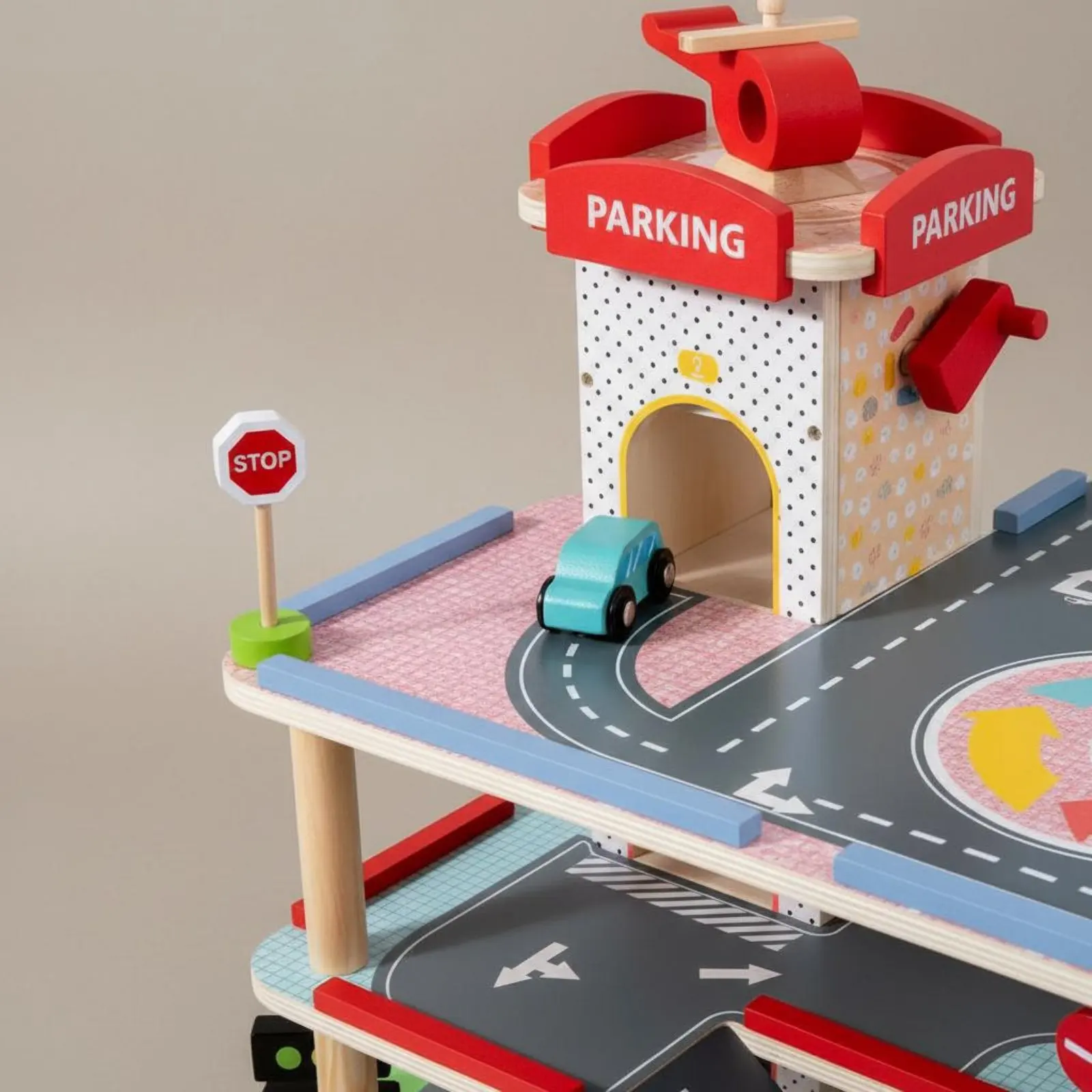 Wooden Parking Garage Playset Develops Movement Skills Multi-Level Toy Car Garage 3-Story Car Ramp Toy for Children
Wooden Parking Garage Playset Develops Movement Skills Multi-Level Toy Car Garage 3-Story Car Ramp Toy for Children