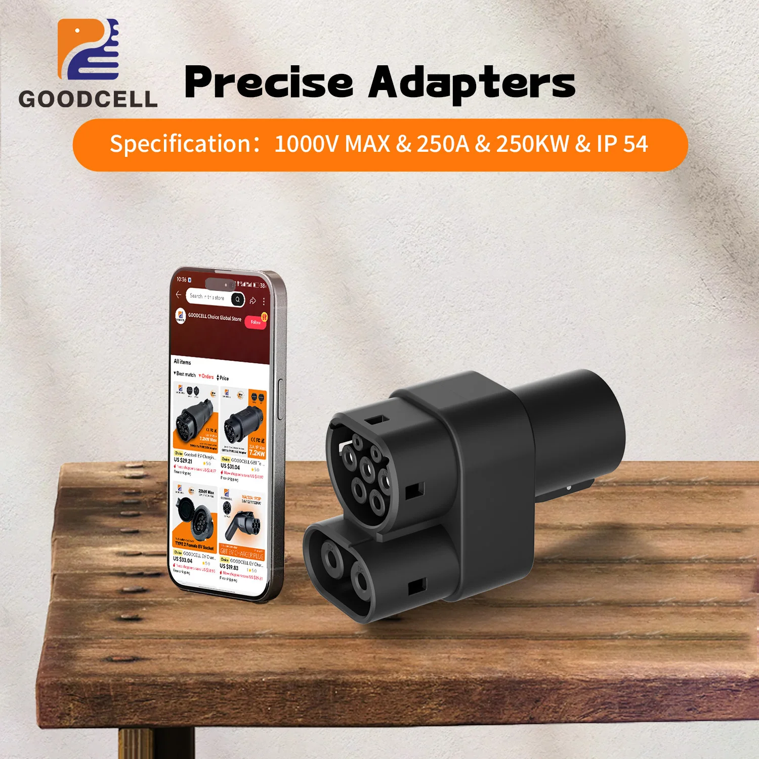 GOODCELL Tesla to CCS2 DC EV адаптер 250A 250KW DC сверхбыстрый адаптер зарядки для Tesla Model 3/X/Y/S 
GOODCELL Tesla to CCS2 DC EV адаптер 250A 250KW DC сверхбыстрый адаптер зарядки для Tesla Model 3/X/Y/S
