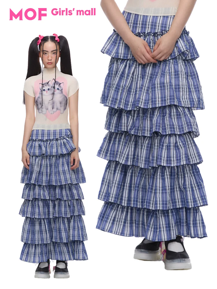 MOF Girl Spicy Sweet Cool Plaid Multi-layered Long Skirt Irregular Design Half-length A-line Skirt Casual High-waist Polyeste...
MOF Girl Spicy Sweet Cool Plaid Multi-layered Long Skirt Irregular Design Half-length A-line Skirt Casual High-waist Polyeste...