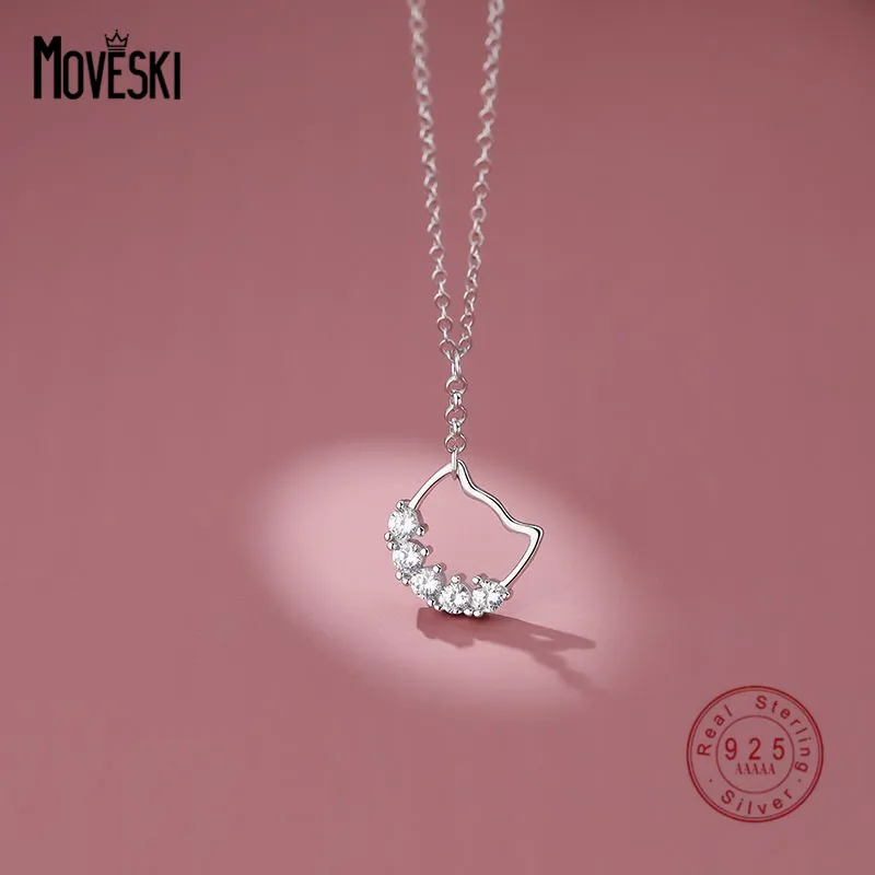 MOVESKI 925 Sterling Silver Japanese Cute Animal Kitten Zircon Pendant Necklace Women Fashion Birthday Jewelry Gift
MOVESKI 925 Sterling Silver Japanese Cute Animal Kitten Zircon Pendant Necklace Women Fashion Birthday Jewelry Gift