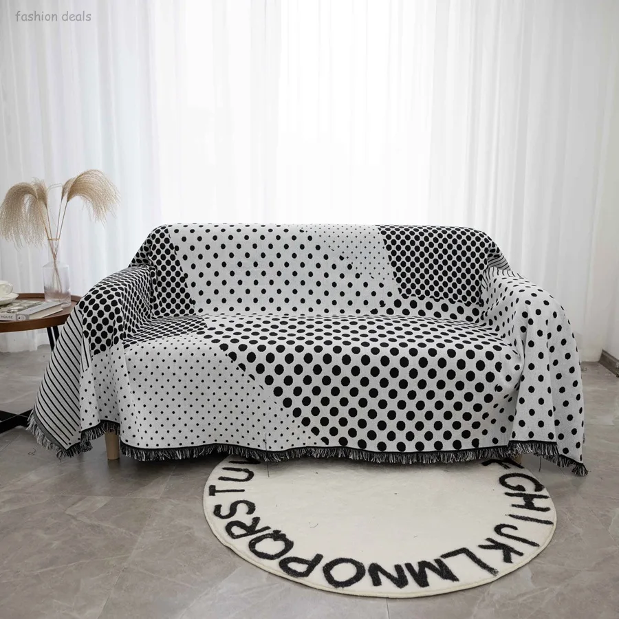 Simple Black and White Polka Dots Sofa Blanket, Double-sided Usable Couch Throw Blanket, Portable Outdoor Picnic Mat Blankets
Simple Black and White Polka Dots Sofa Blanket, Double-sided Usable Couch Throw Blanket, Portable Outdoor Picnic Mat Blankets