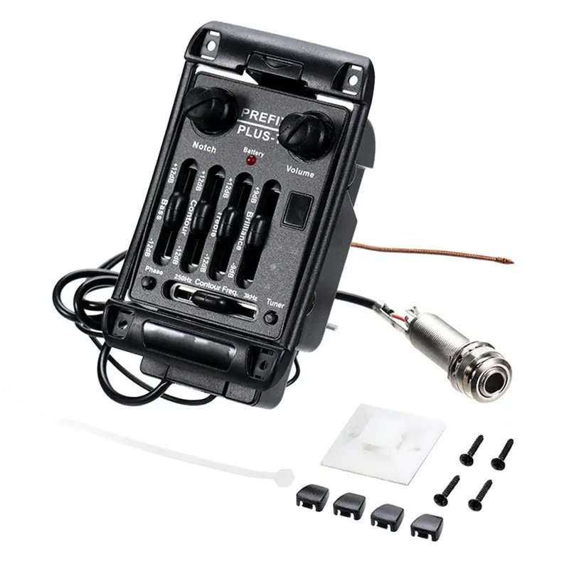 A74K-EQ Тюнер Мягкий пьезо-звукосниматель для акустической гитары Prefix Plus-T Встроенный предусилитель Матричный звукосниматель Система эквалайзера
A74K-EQ Тюнер Мягкий пьезо-звукосниматель для акустической гитары Prefix Plus-T Встроенный предусилитель Матричный звукосниматель Система эквалайзера