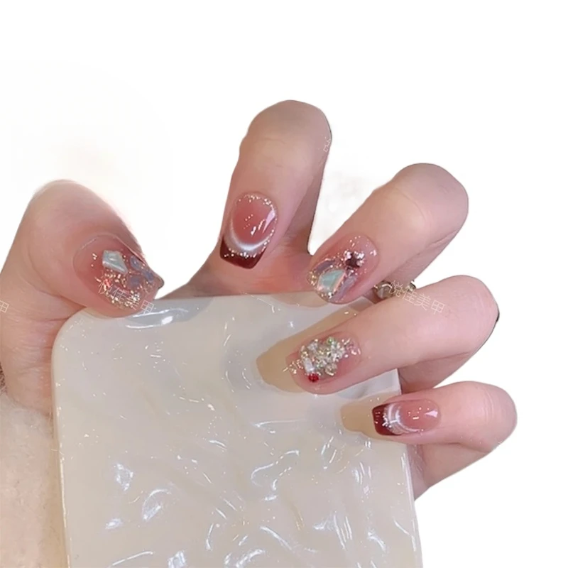 *Jingle Christmas Tree Handmade Nail Pink Cat's Eye French Nail Art Christmas Autumn and Winter Nude Nails
*Jingle Christmas Tree Handmade Nail Pink Cat's Eye French Nail Art Christmas Autumn and Winter Nude Nails
