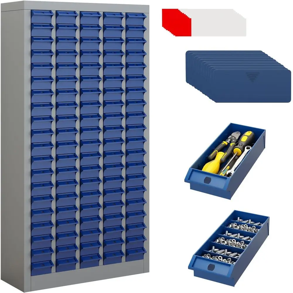 Enhanced 100-Drawer Cabinet for Nuts, Bolts, and Hardware Storage in Garage, Workshop, or Home Office, Grey
Enhanced 100-Drawer Cabinet for Nuts, Bolts, and Hardware Storage in Garage, Workshop, or Home Office, Grey