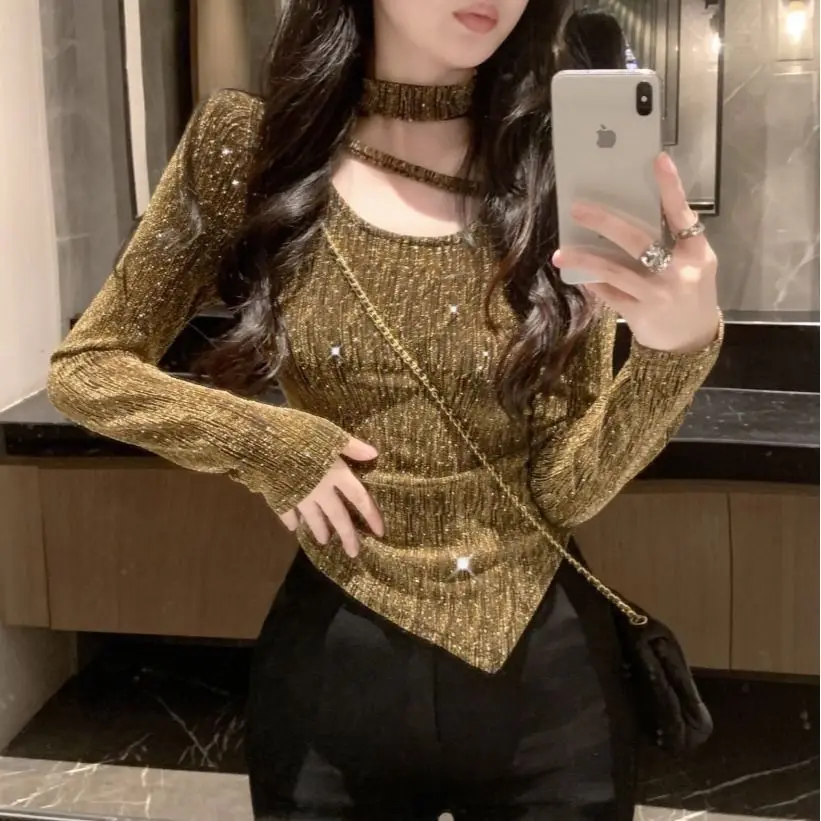 Korean Style Sexy Bright Silk Long-sleeve T-shirt 2026 New Women Spring Autumn Slim-fit T-Shirt Blouse Female Shiny Base Shirt
Korean Style Sexy Bright Silk Long-sleeve T-shirt 2026 New Women Spring Autumn Slim-fit T-Shirt Blouse Female Shiny Base Shirt