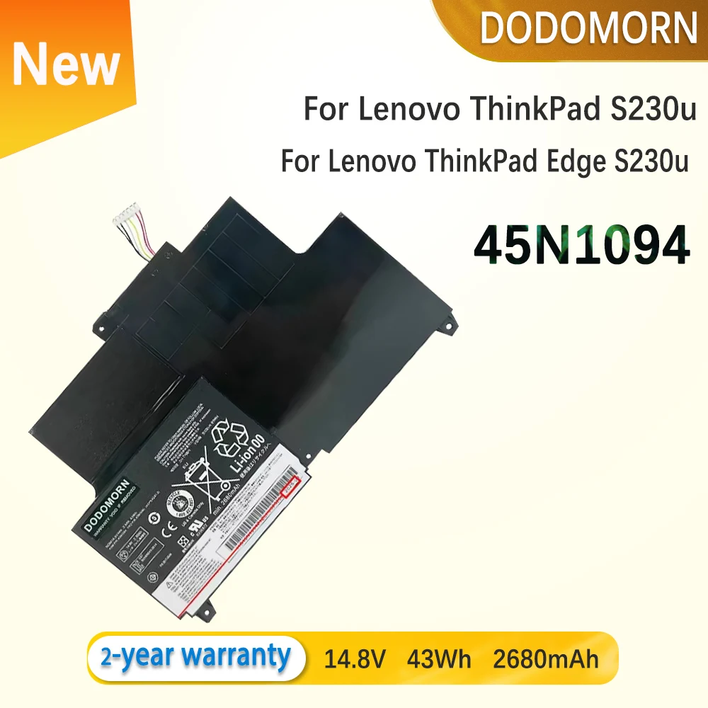 45N1094 Laptop battery For Lenovo ThinkPad S230u, S230u Twist, Edge S230u Notebook batteries 45N1092 45N1168 2680mAh
45N1094 Laptop battery For Lenovo ThinkPad S230u, S230u Twist, Edge S230u Notebook batteries 45N1092 45N1168 2680mAh