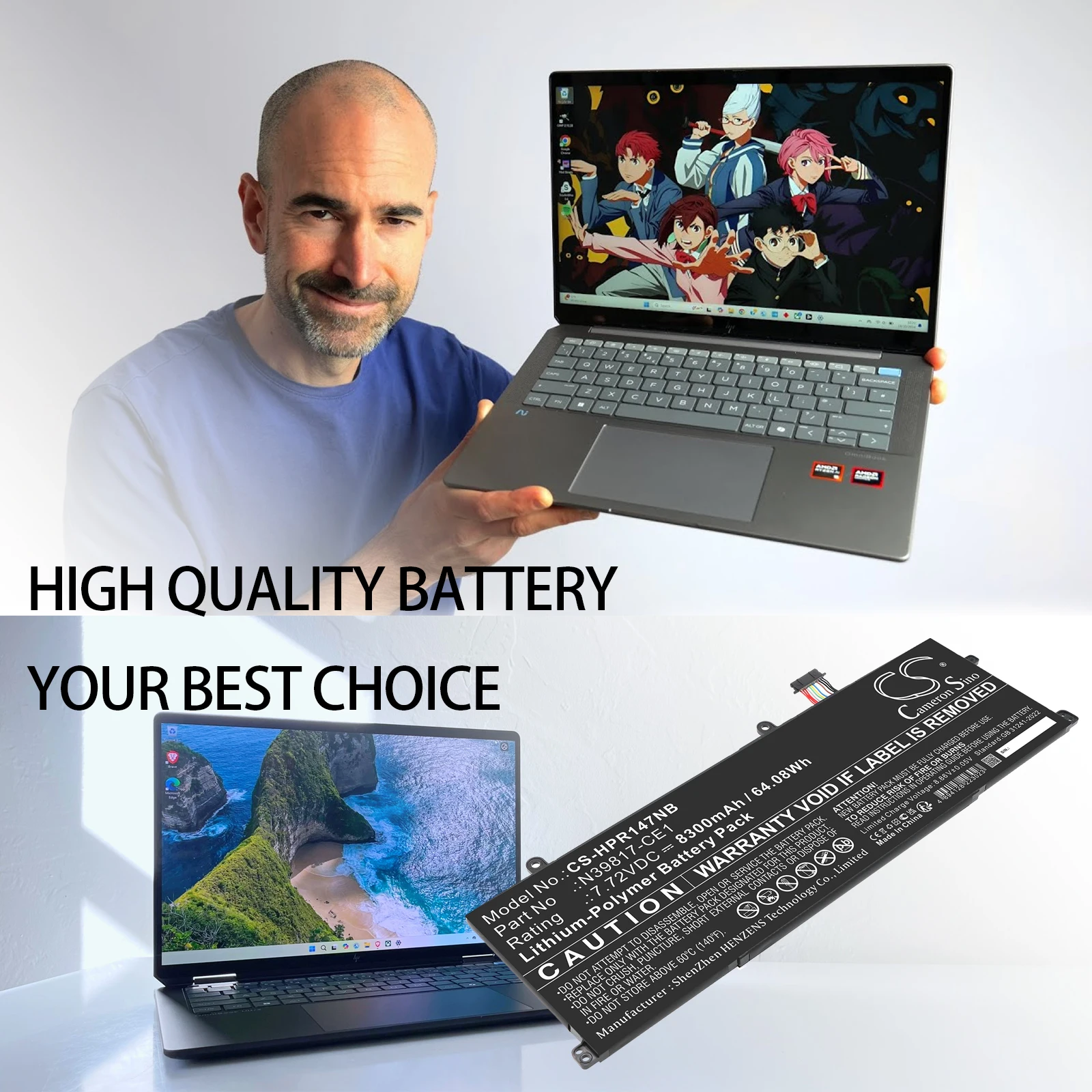 Replacement 7.72V 8300mAh Laptop Battery for HP Book pro 16 OmniBook Ultra 14 Pavilion Plus 14-ey Plus 16-ab x360 14 2024
Replacement 7.72V 8300mAh Laptop Battery for HP Book pro 16 OmniBook Ultra 14 Pavilion Plus 14-ey Plus 16-ab x360 14 2024