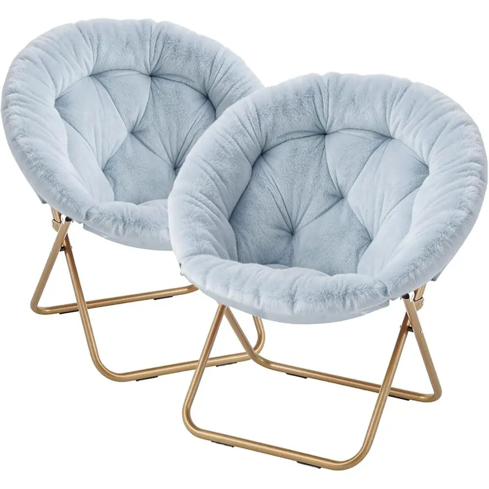Faux Fur Saucer Chair Folding Metal Frame Thick Padded Round Accent Seat for Adults Bedroom Dorm Apartment Blue 2PCS
Faux Fur Saucer Chair Folding Metal Frame Thick Padded Round Accent Seat for Adults Bedroom Dorm Apartment Blue 2PCS