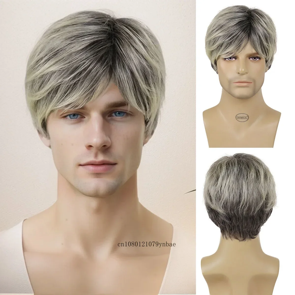 Pixie Cut Natural Wavy Synthetic Hair Wigs Short Blonde Mix Grey Wig with Bangs for Men Male Daily Costume Party Heat Resistant
Pixie Cut Natural Wavy Synthetic Hair Wigs Short Blonde Mix Grey Wig with Bangs for Men Male Daily Costume Party Heat Resistant