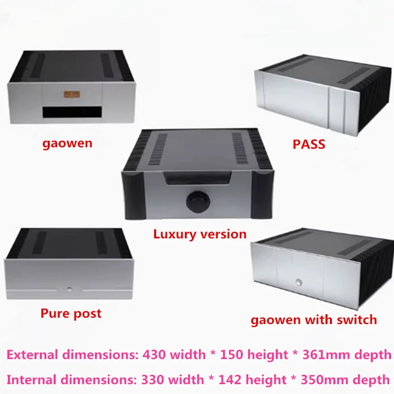 Two Side Radiator Gaowen Pass All Aluminum Chassis / Class A Amplifier Case / AMP Enclosure / Case / DIY Box (430*150*361mm)
Two Side Radiator Gaowen Pass All Aluminum Chassis / Class A Amplifier Case / AMP Enclosure / Case / DIY Box (430*150*361mm)