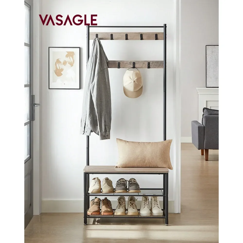 Coat Rack, Hall Tree With Shoe Storage Bench, Entryway Bench With Shoe Storage, 3In1, Steel Frame, For Entryway, 12.6 X 27.6 X
Coat Rack, Hall Tree With Shoe Storage Bench, Entryway Bench With Shoe Storage, 3In1, Steel Frame, For Entryway, 12.6 X 27.6 X