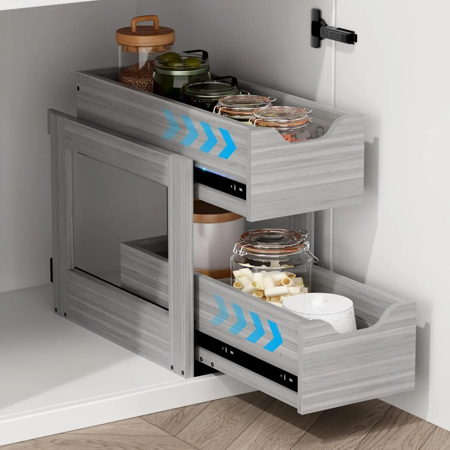 Pull Out Cabinet Organizer, 9.7"" W X 21.65"" D X 17''H Smooth Pull Out Drawers For Cabinets, 2 Tier Slide Out Drawers For
Pull Out Cabinet Organizer, 9.7"" W X 21.65"" D X 17''H Smooth Pull Out Drawers For Cabinets, 2 Tier Slide Out Drawers For