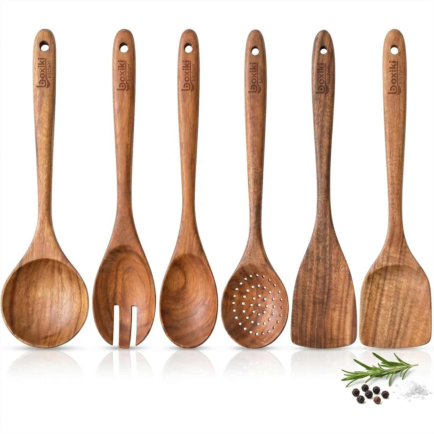 Teak Wood Utensil Set 6-Piece Cooking Spoons for Nonstick Cookware Heat Resistant Kitchen Tools
Teak Wood Utensil Set 6-Piece Cooking Spoons for Nonstick Cookware Heat Resistant Kitchen Tools