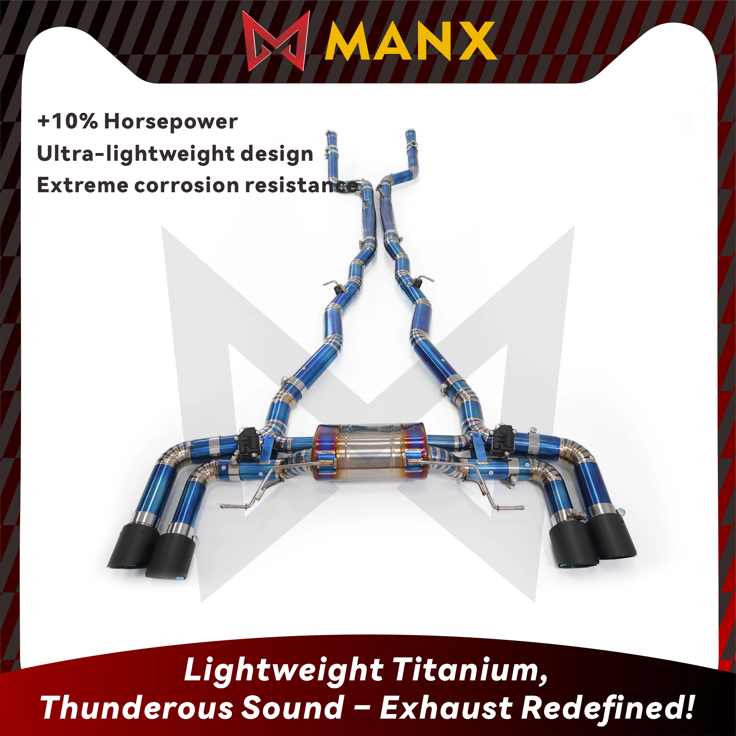 MANX Catback For BMW M850I G16 Focus On Titanium Pipe Clear Loud Sound Car Exhaust Good Heat Dissipation Electronic Valve Tips
MANX Catback For BMW M850I G16 Focus On Titanium Pipe Clear Loud Sound Car Exhaust Good Heat Dissipation Electronic Valve Tips