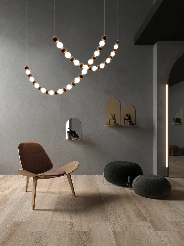New Trendy Pearl Necklace Design Modern Led Dimmable Duplex Building Chandeliers For Staircase Long Suspension Luminaire Lampen
New Trendy Pearl Necklace Design Modern Led Dimmable Duplex Building Chandeliers For Staircase Long Suspension Luminaire Lampen