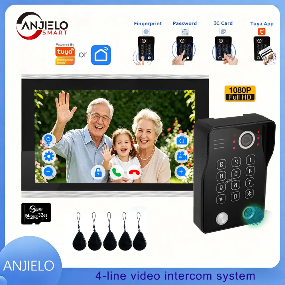ANJIELO 5in1 Smart Wifi Video Doorbell 1080P Fingerprint Unlock Home Security Video Intercom Door Phone Tuya APP Remote Monitor
ANJIELO 5in1 Smart Wifi Video Doorbell 1080P Fingerprint Unlock Home Security Video Intercom Door Phone Tuya APP Remote Monitor