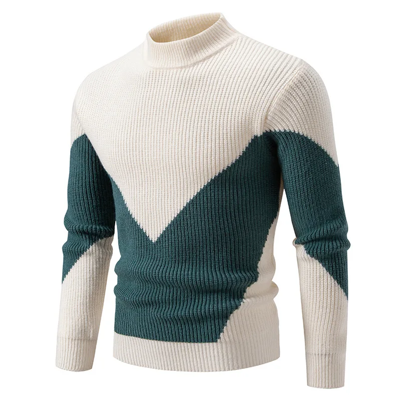 Color Contrast Patchwork 's Winter Thicken Thermal Bottoming Shirt Men's Knitwear Green Less Sweater Coat
Color Contrast Patchwork 's Winter Thicken Thermal Bottoming Shirt Men's Knitwear Green Less Sweater Coat