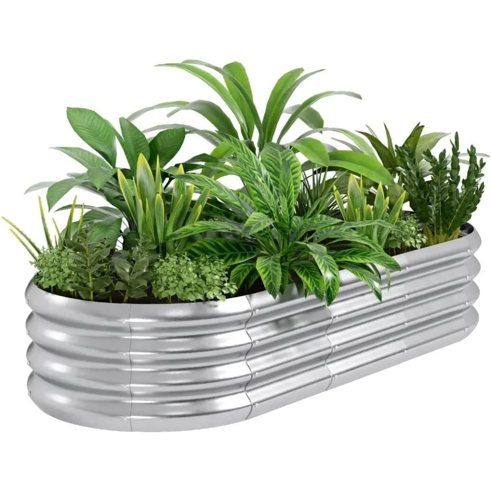 5X2X1 FT Land Guard Oval Galvanized Steel Planter Box, Metal Raised Garden Bed kit
5X2X1 FT Land Guard Oval Galvanized Steel Planter Box, Metal Raised Garden Bed kit