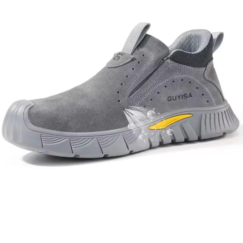 Men Welder's high top anti smashing and Anti piercing men's steel toe shoes are wear-resistant and non tiring safety shoes
Men Welder's high top anti smashing and Anti piercing men's steel toe shoes are wear-resistant and non tiring safety shoes