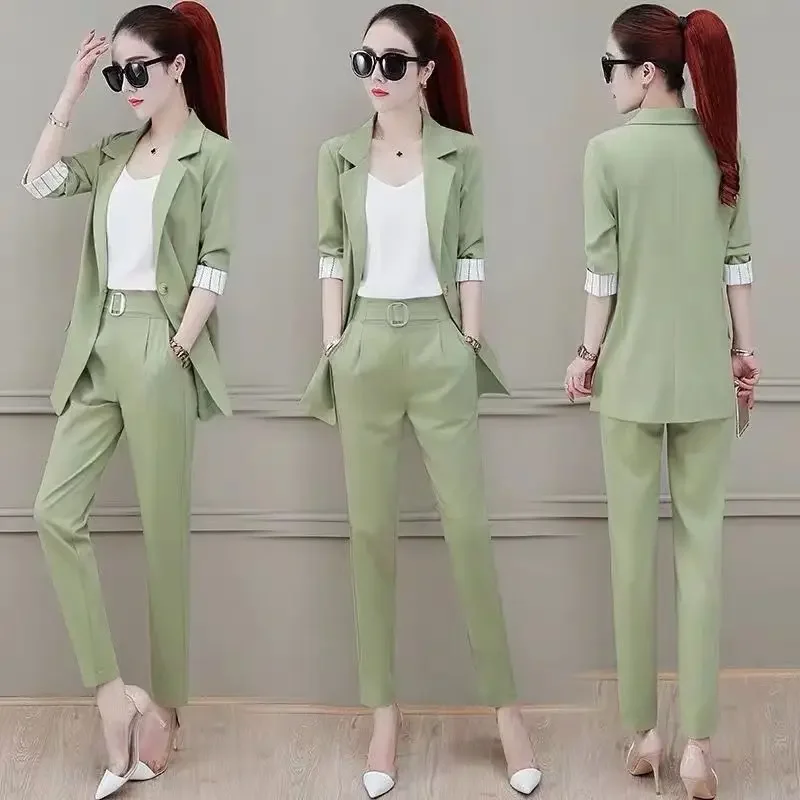 New Spring/Summer Small Suit Outerwear Three Piece Suit Outerwear Work Wear Fashion Temperament Work Wear Women's Suit 2025
New Spring/Summer Small Suit Outerwear Three Piece Suit Outerwear Work Wear Fashion Temperament Work Wear Women's Suit 2025