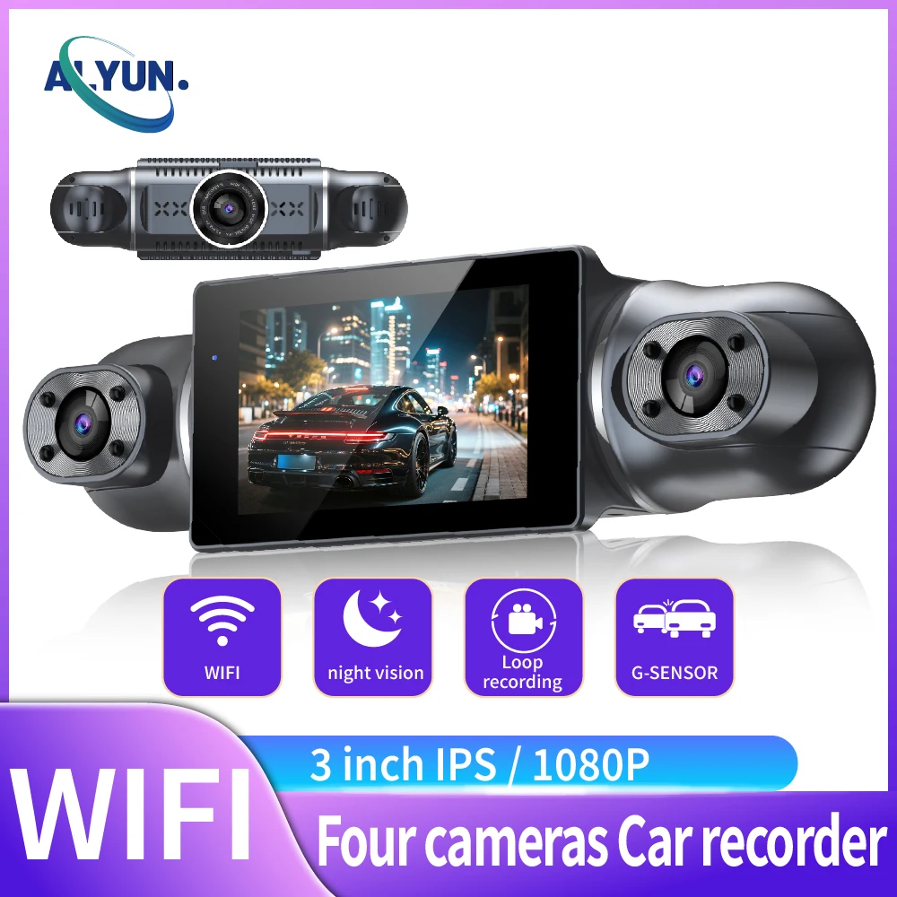 4channels 3Inch IPS WiFi Dash Cam HD 1080P Car DVR Driving Recorder Wide Angle Night Vision Black Box Vehicle Accessories
4channels 3Inch IPS WiFi Dash Cam HD 1080P Car DVR Driving Recorder Wide Angle Night Vision Black Box Vehicle Accessories