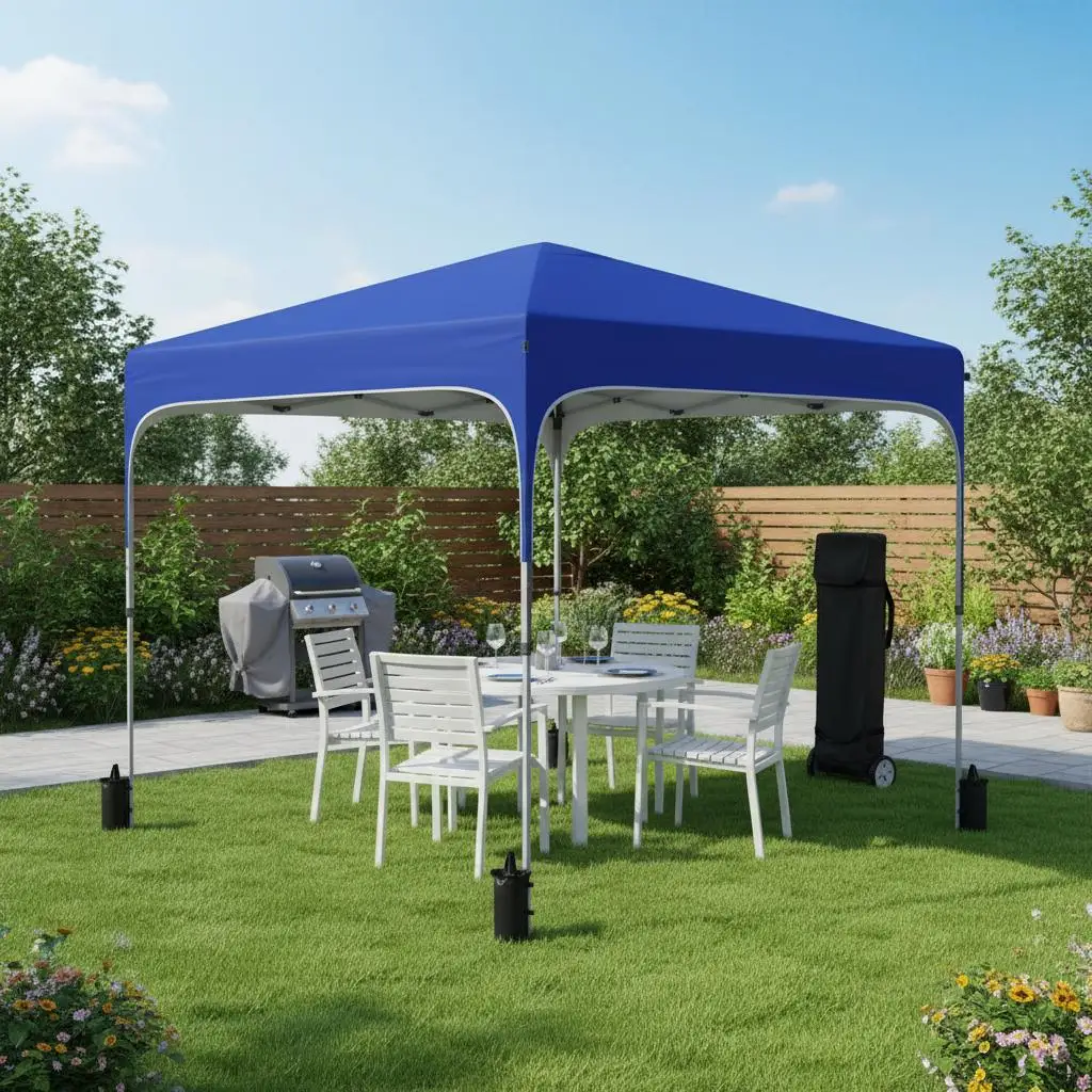 3 x 3(M) Pop Up Gazebo, UPF 50+ Foldable Canopy Tent with Wheeled Carrybag, 4 Leg Weight Bags, Height Adjustable Marquee Shelter 1 person easy setup for Outdoor Garden Patio Party, Blue
3 x 3(M) Pop Up Gazebo, UPF 50+ Foldable Canopy Tent with Wheeled Carrybag, 4 Leg Weight Bags, Height Adjustable Marquee Shelter 1 person easy setup for Outdoor Garden Patio Party, Blue