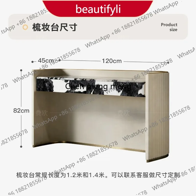 02 Light luxury makeup table custom Italian senior cow fur marble master bedroom dresser
02 Light luxury makeup table custom Italian senior cow fur marble master bedroom dresser