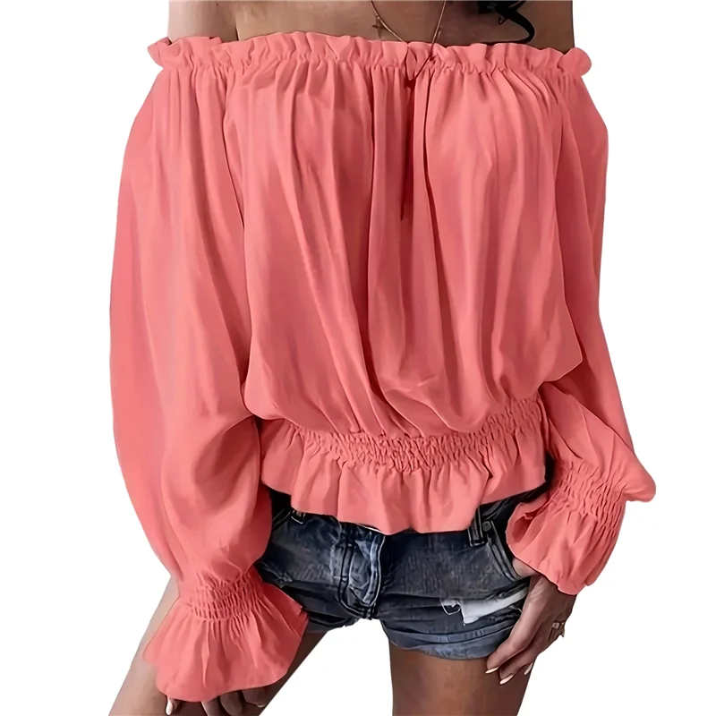 NEW-Elegant Off Shoulder Tops For Women Long Sleeve Ruffle Smocked Waist Casual Party Shirts Plus Size Blouses
NEW-Elegant Off Shoulder Tops For Women Long Sleeve Ruffle Smocked Waist Casual Party Shirts Plus Size Blouses