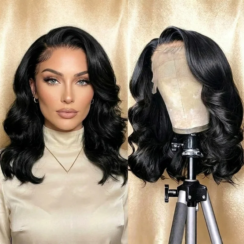 14 Inch Natural Black Body Wave Synthetic Bob Wig, 13x4 HD Lace Front, 150 Density Pre Plucked Glueless Short Wig for Women
14 Inch Natural Black Body Wave Synthetic Bob Wig, 13x4 HD Lace Front, 150 Density Pre Plucked Glueless Short Wig for Women
