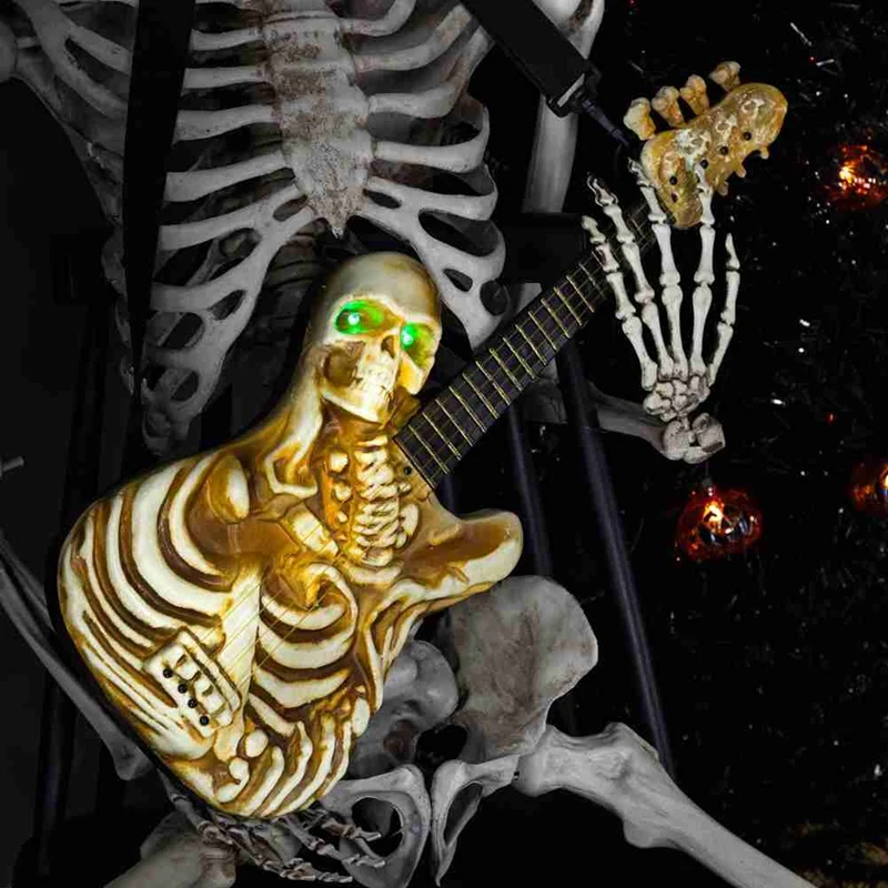 Lighted Rockin' Skeleton Guitar With Sound Halloween Decoration Halloween Skull Electric Guitar Pendant Props
Lighted Rockin' Skeleton Guitar With Sound Halloween Decoration Halloween Skull Electric Guitar Pendant Props