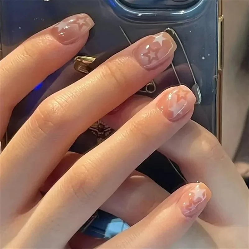 24pcs Cute Star Printed Design Fake Nail Short Square Faux Ongles Manicure Nail Stickers Press on Nail Tips Gradient False Nails
24pcs Cute Star Printed Design Fake Nail Short Square Faux Ongles Manicure Nail Stickers Press on Nail Tips Gradient False Nails