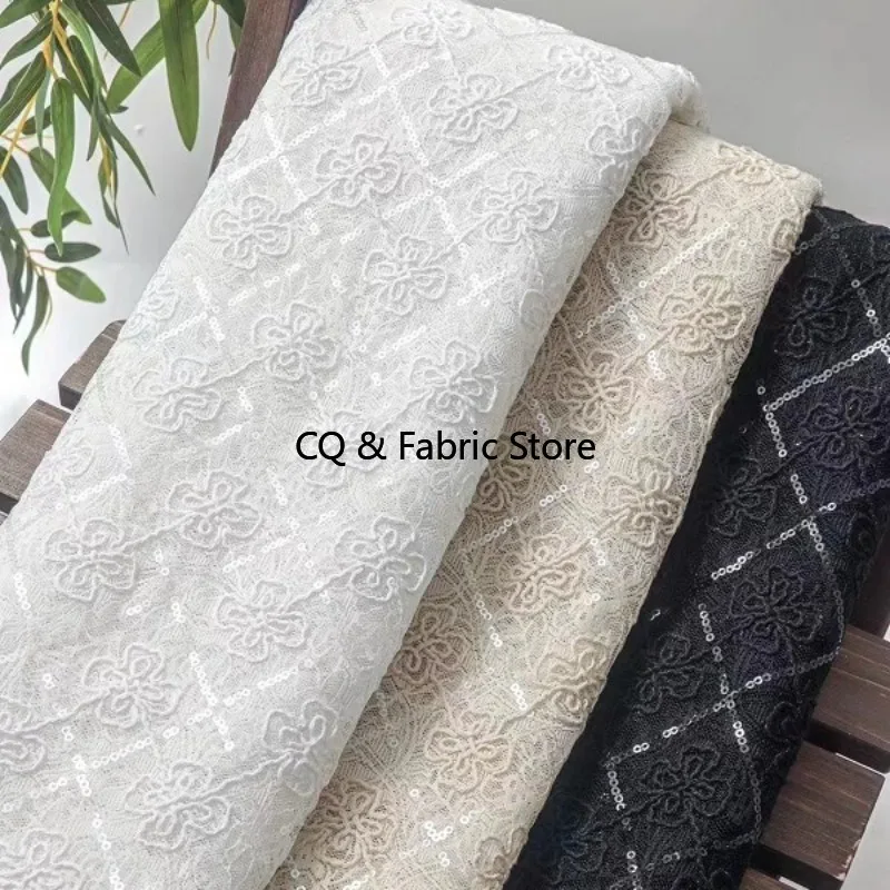 Эластичная сетчатая ткань с вышивкой клевера и блестками для одежды своими руками и детских платьев во дворе
Эластичная сетчатая ткань с вышивкой клевера и блестками для одежды своими руками и детских платьев во дворе