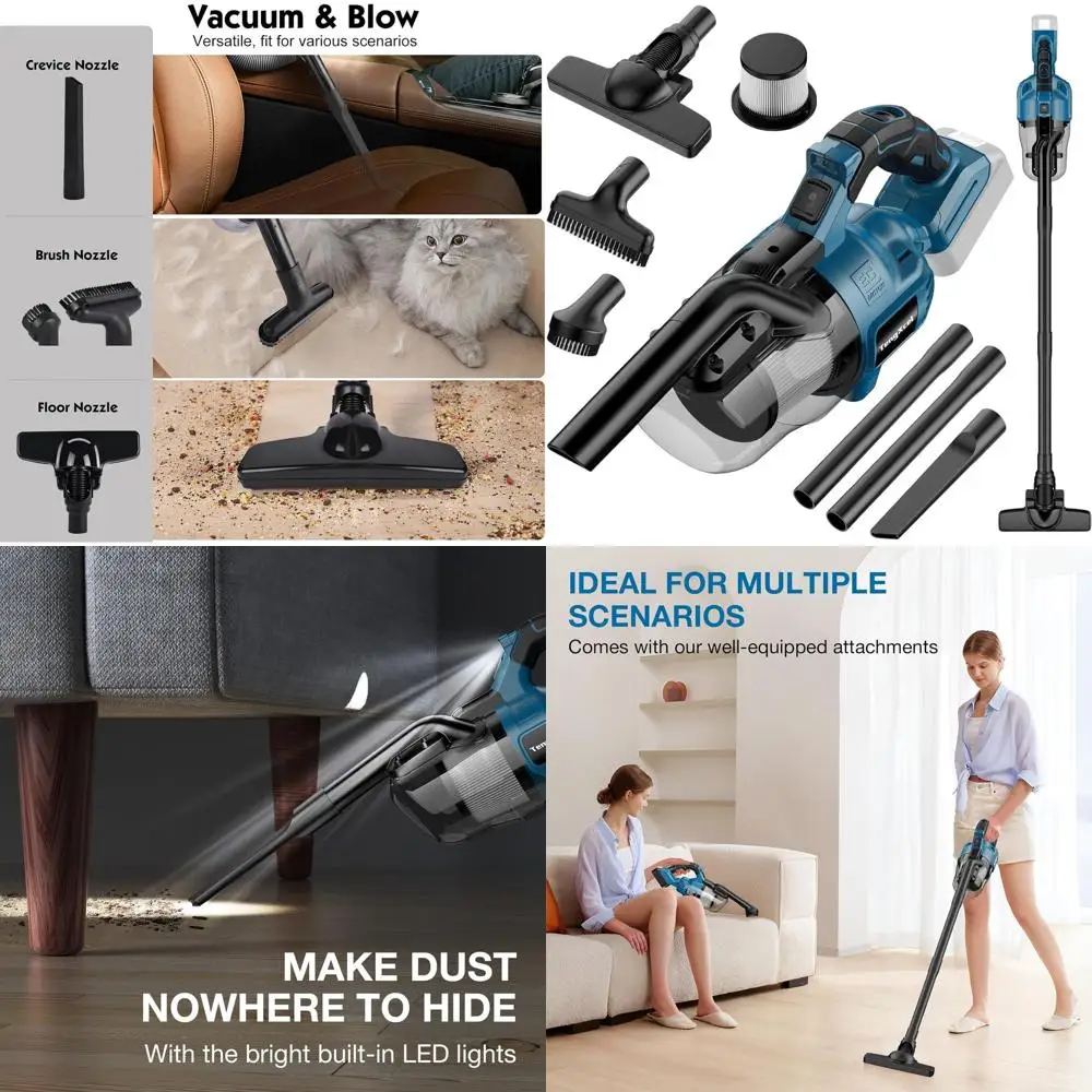 18V Cordless Handheld Vacuum Cleaner, Ideal for Home, Car, Hardwood, and Carpet, Portable with Washable HEPA Filter
18V Cordless Handheld Vacuum Cleaner, Ideal for Home, Car, Hardwood, and Carpet, Portable with Washable HEPA Filter