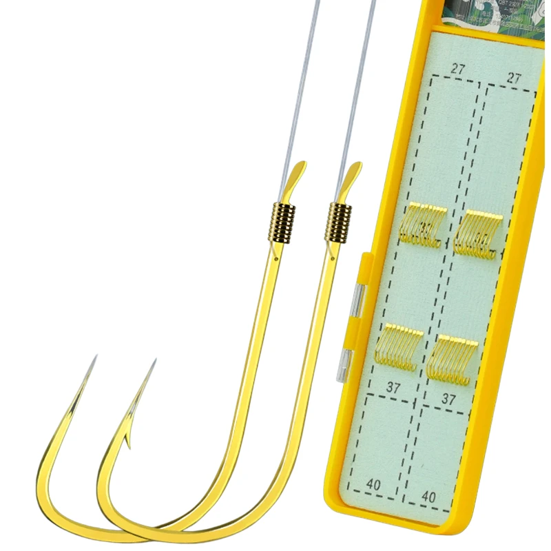 Ready Tied Golden Sleeve Fishing Hooks Barbed Barbless Short Sub Line Double Hooks Anti Tangle Wild Crucian Carp Fishing Tackle
Ready Tied Golden Sleeve Fishing Hooks Barbed Barbless Short Sub Line Double Hooks Anti Tangle Wild Crucian Carp Fishing Tackle
