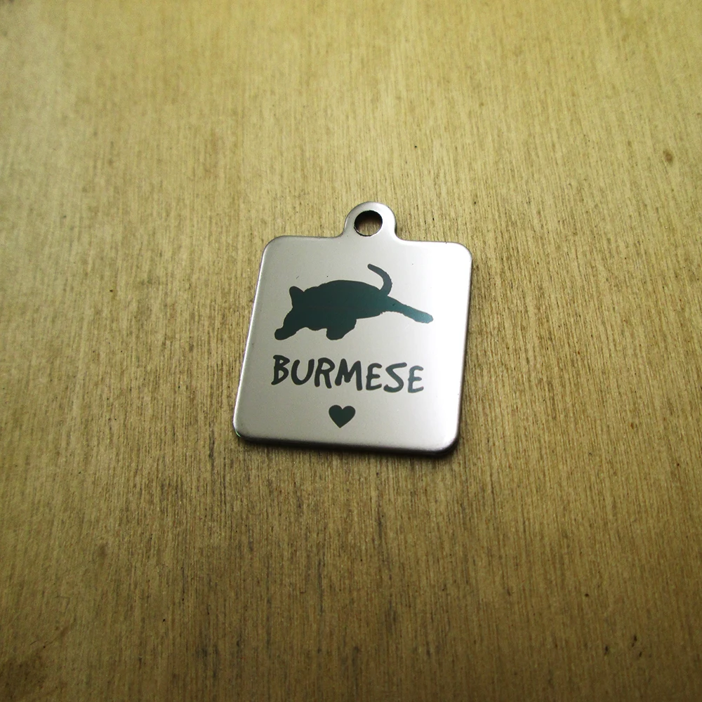 20pcs--Burmese pet mimi stainless steel charms Laser Engraved DIY Charms Pendants
20pcs--Burmese pet mimi stainless steel charms Laser Engraved DIY Charms Pendants