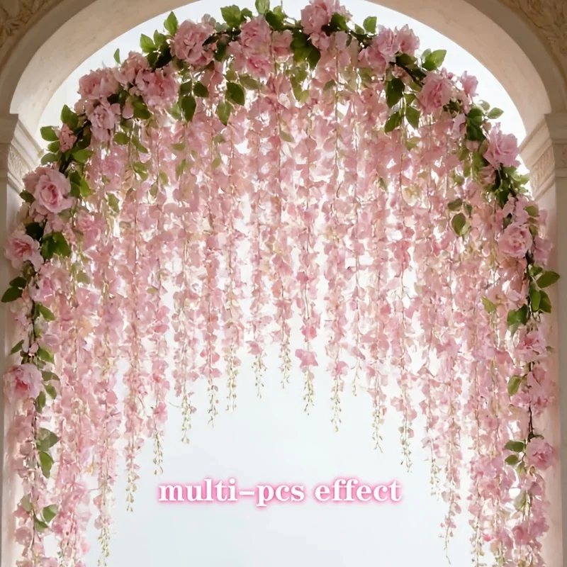 DDHOME 24pcs- Artificial Pink Cherry Blossom Vine and Pink Wisteria Flower Garland Set, Includes Adjustable Tie Wire, Eucalyptus Green
DDHOME 24pcs- Artificial Pink Cherry Blossom Vine and Pink Wisteria Flower Garland Set, Includes Adjustable Tie Wire, Eucalyptus Green