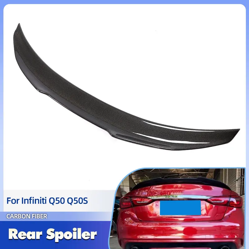 Автомобильный задний спойлер багажника, крылья из углеродного волокна для Infiniti Q50 Q50S Sedan 2014-2020, гоночный задний спойлер, багажник, крыло, комплект кузова
Автомобильный задний спойлер багажника, крылья из углеродного волокна для Infiniti Q50 Q50S Sedan 2014-2020, гоночный задний спойлер, багажник, крыло, комплект кузова