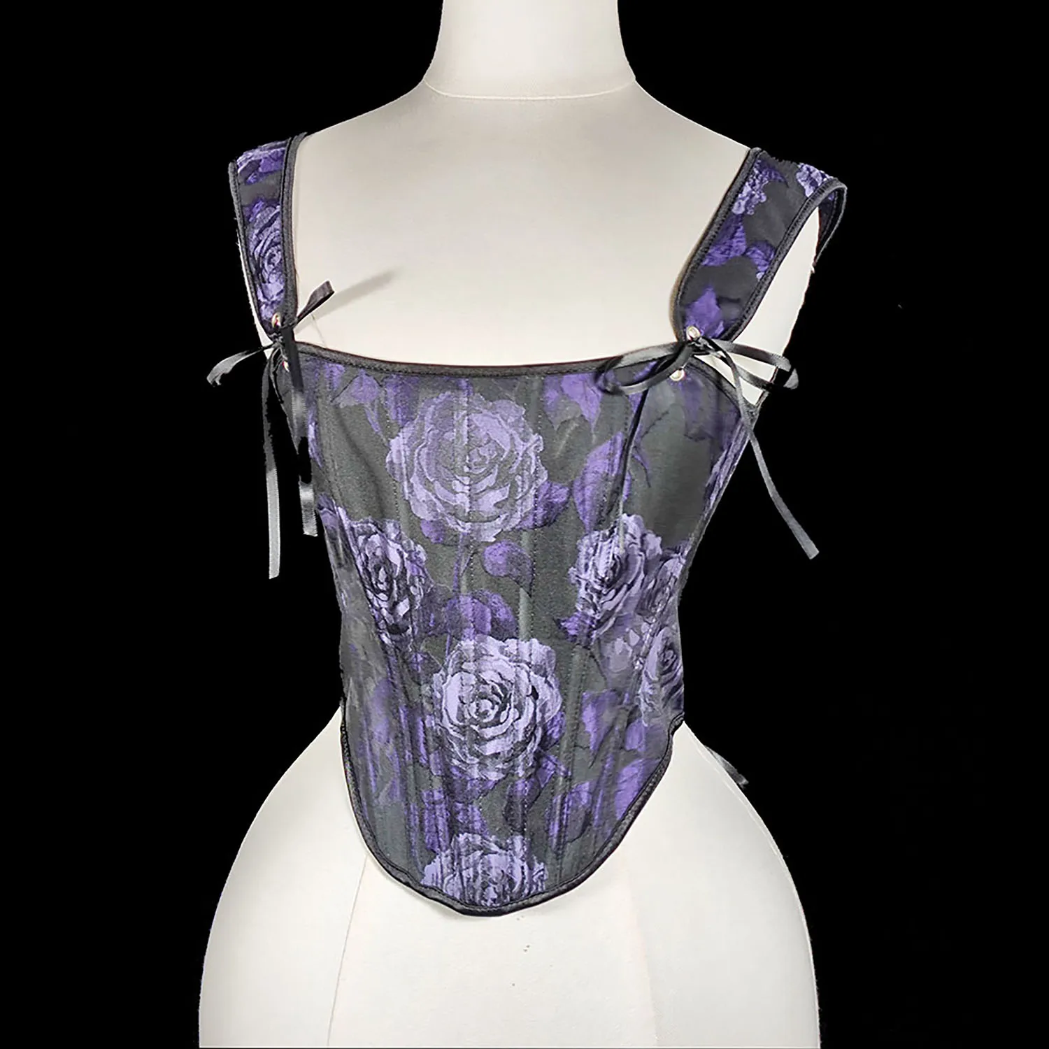 Women's Corset Rose Embroidery Bustier Top Vintage Lace up Camisole Hollow Out Tank Top
Women's Corset Rose Embroidery Bustier Top Vintage Lace up Camisole Hollow Out Tank Top