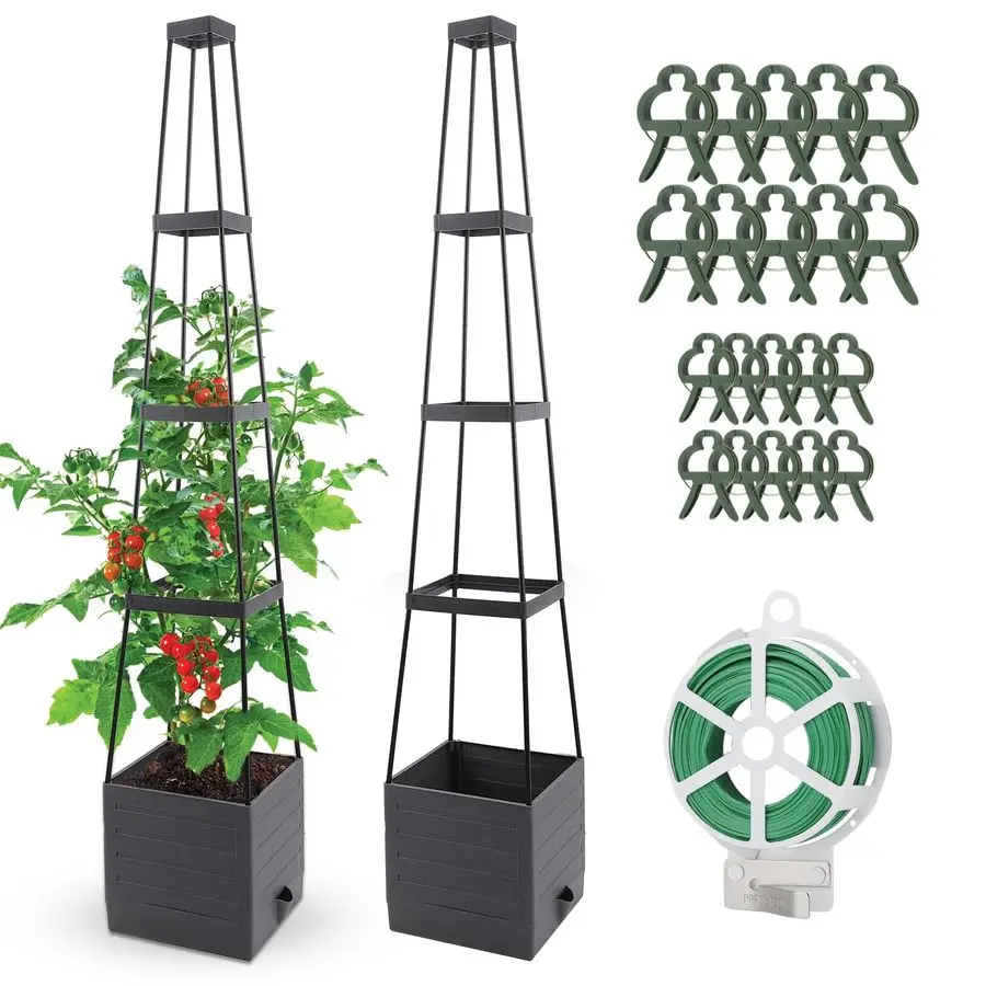 2 Pack Raised Garden Bed, Planter Boxes with Trellis 58.3 Tomato Planters for Climbing Vine Vegetables Flowers Plants Self Water
2 Pack Raised Garden Bed, Planter Boxes with Trellis 58.3 Tomato Planters for Climbing Vine Vegetables Flowers Plants Self Water