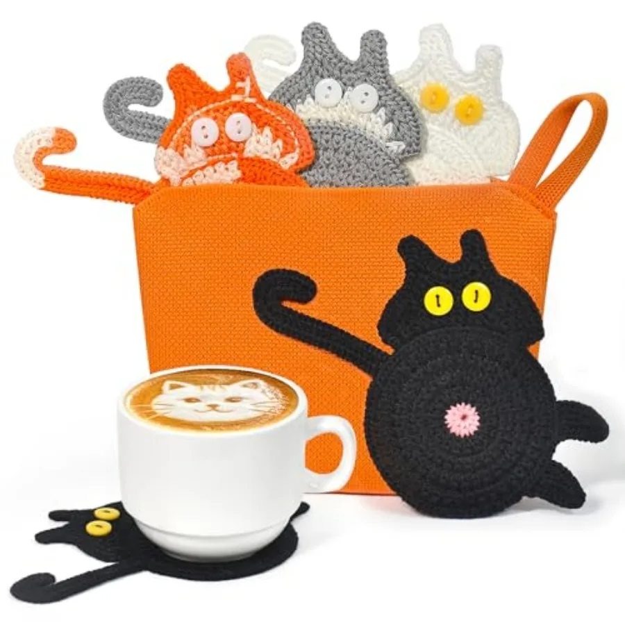 Drink Coasters, Decorative Bar Coasters, 4 Pack Cute Coffee Coasters, Animal Pattern Crochet Coasters
Drink Coasters, Decorative Bar Coasters, 4 Pack Cute Coffee Coasters, Animal Pattern Crochet Coasters
