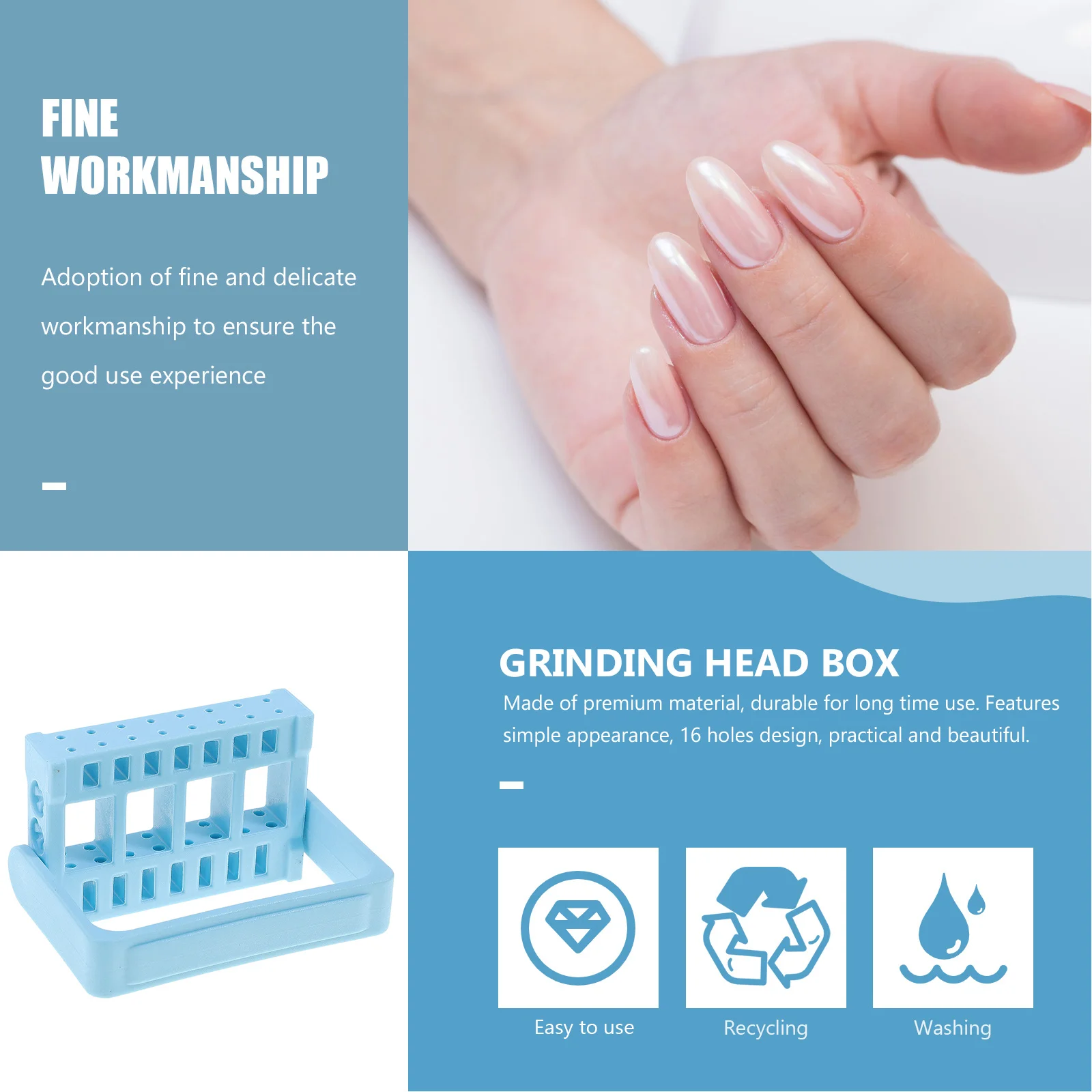 16 Holes Manicure Grinding Tool Box Compact Lightweight Nail Art Organizer for Home Professional Use Large Capacity Storage Case
16 Holes Manicure Grinding Tool Box Compact Lightweight Nail Art Organizer for Home Professional Use Large Capacity Storage Case