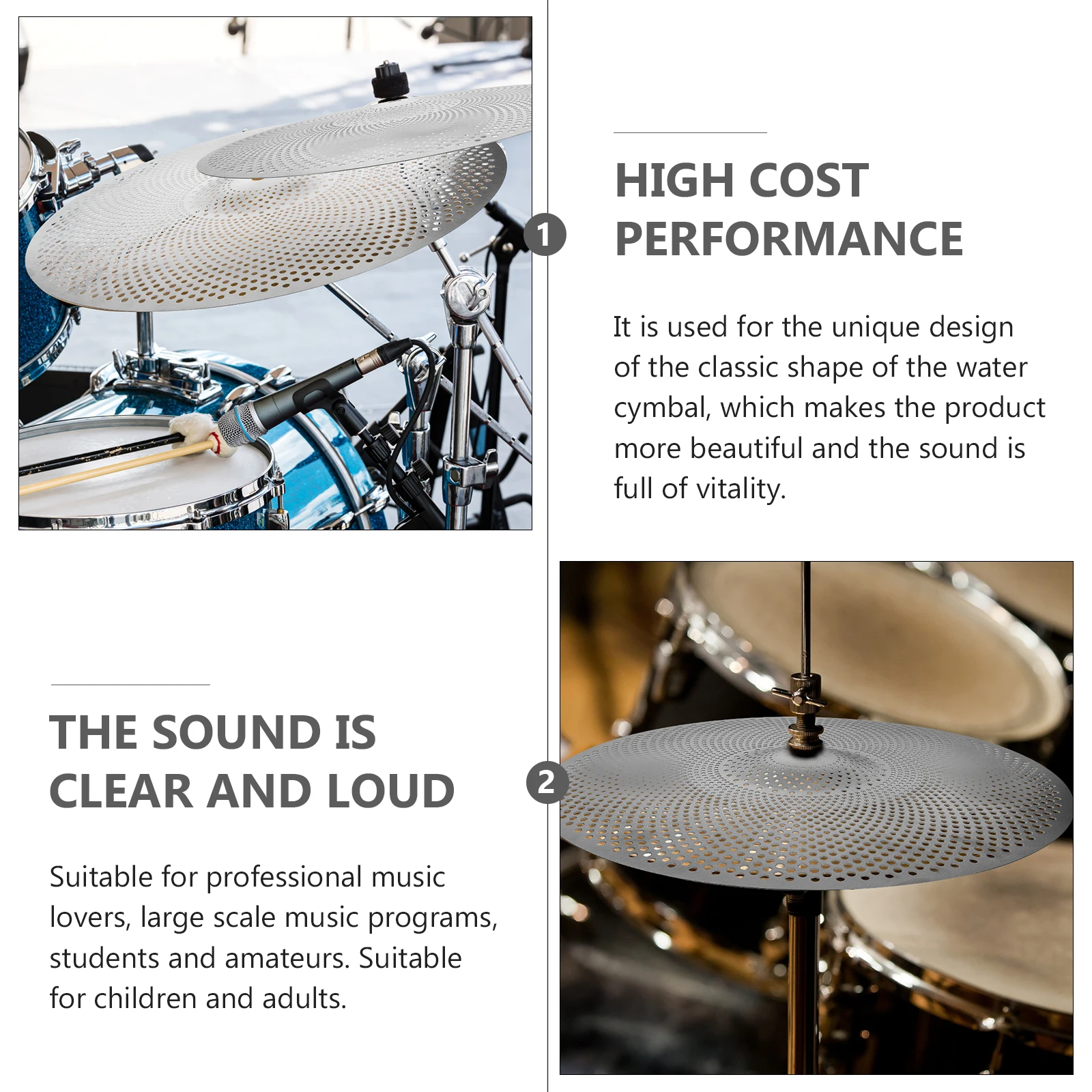 Silent Cymbal 14 Inch Thick Crash Cymbal for Set Noise Reduction Alloy Drum Accessory Gray Color Jazz Drum Part 
Silent Cymbal 14 Inch Thick Crash Cymbal for Set Noise Reduction Alloy Drum Accessory Gray Color Jazz Drum Part