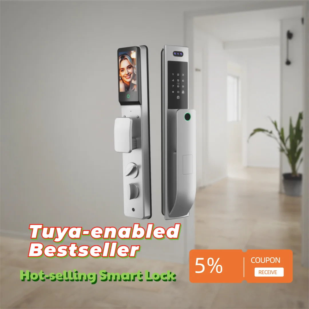 TUYA Waterproof Aluminum Alloy Smart Door Lock with Video Call 3D Face & Fingerprint Recognition APP Controlled
TUYA Waterproof Aluminum Alloy Smart Door Lock with Video Call 3D Face & Fingerprint Recognition APP Controlled