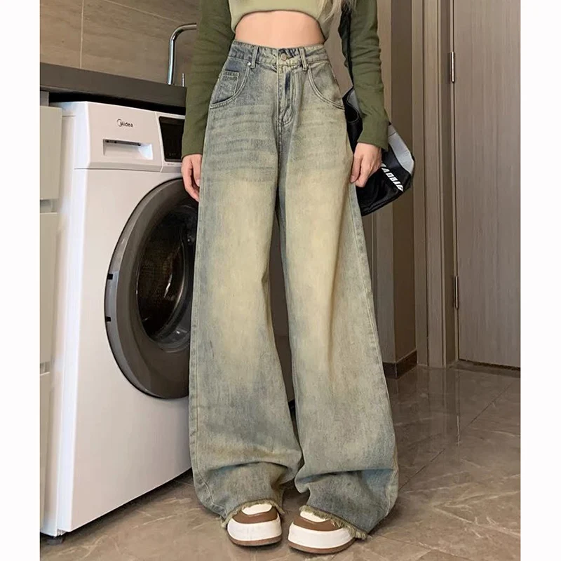 Lady Raw Edge Designer High Waist Jeans Pants Female Thin Straight Leg Denim Pants Girls Korean Loose Fit Trousers
Lady Raw Edge Designer High Waist Jeans Pants Female Thin Straight Leg Denim Pants Girls Korean Loose Fit Trousers
