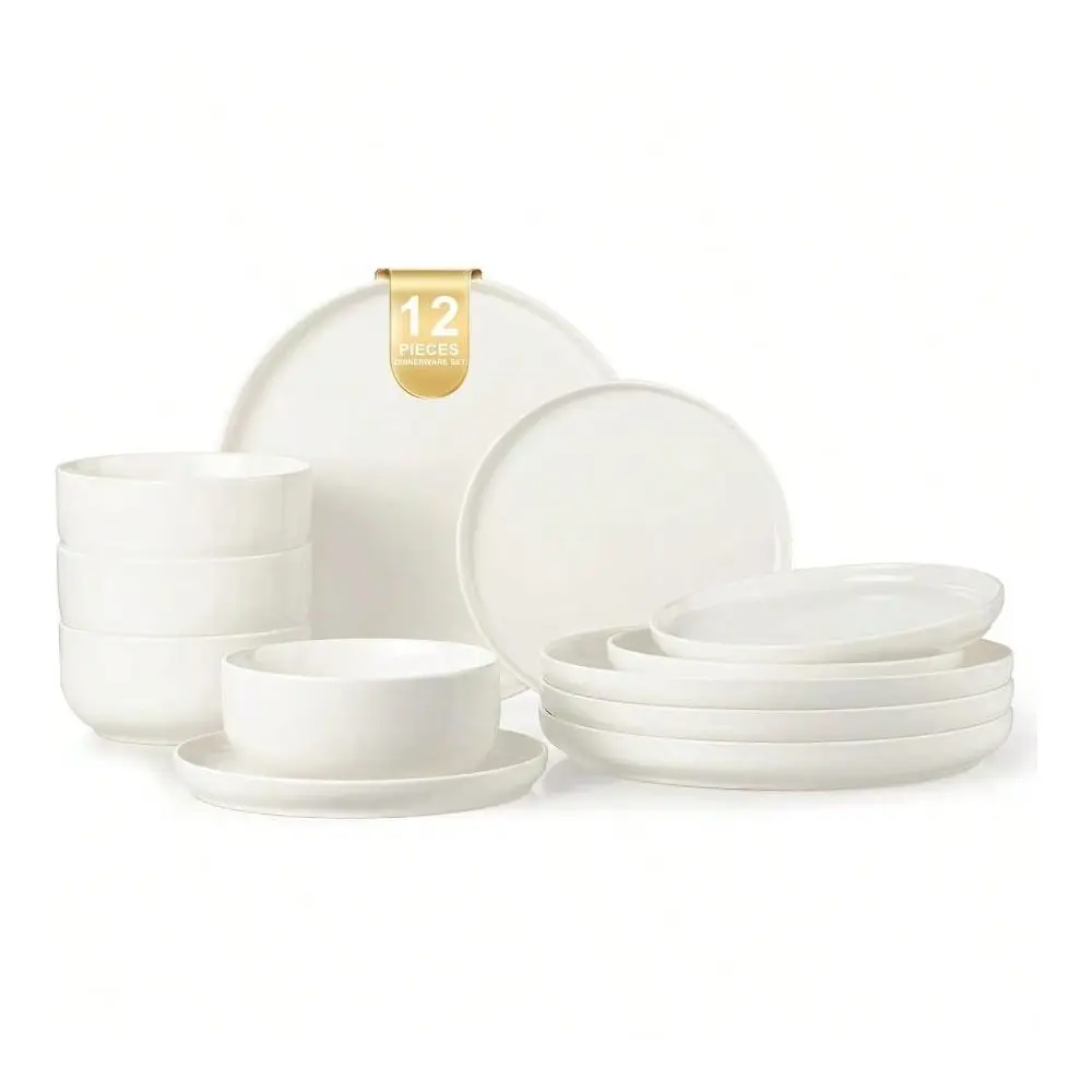 And Bowls Sets, 12 Pieces Ceramic Dinnerware Set For 4, Stoneware Dishware Dishes Set, ch Resistant Dishes Set, Dishwasher
And Bowls Sets, 12 Pieces Ceramic Dinnerware Set For 4, Stoneware Dishware Dishes Set, ch Resistant Dishes Set, Dishwasher