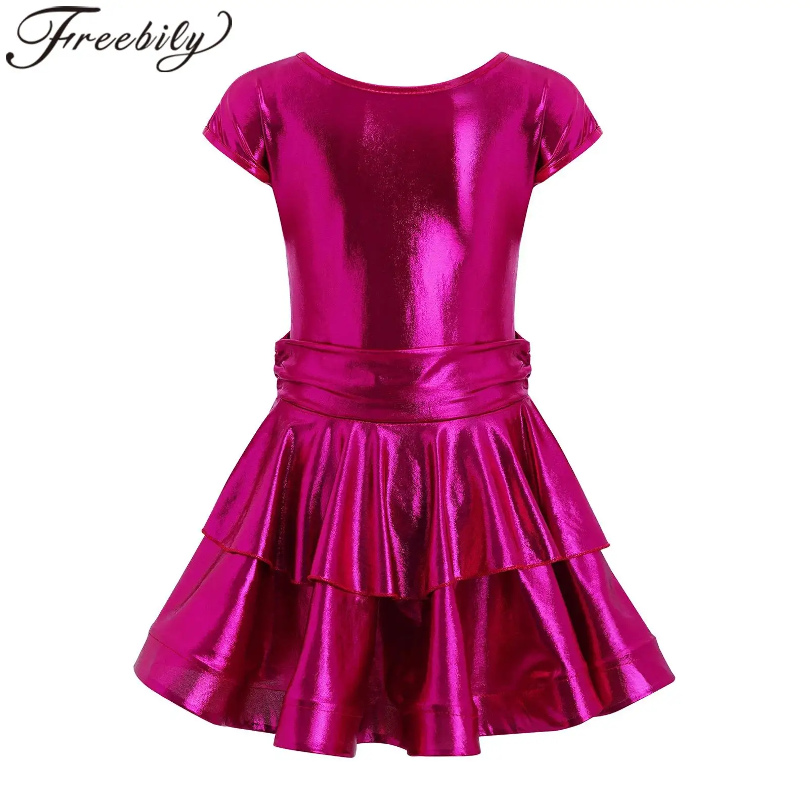 Kids Girls Cha Cha Ruffled Metallic Party Dress Latin Dance Dress Rumba Competition Ballroom Dancing Dress Performance Costume
Kids Girls Cha Cha Ruffled Metallic Party Dress Latin Dance Dress Rumba Competition Ballroom Dancing Dress Performance Costume