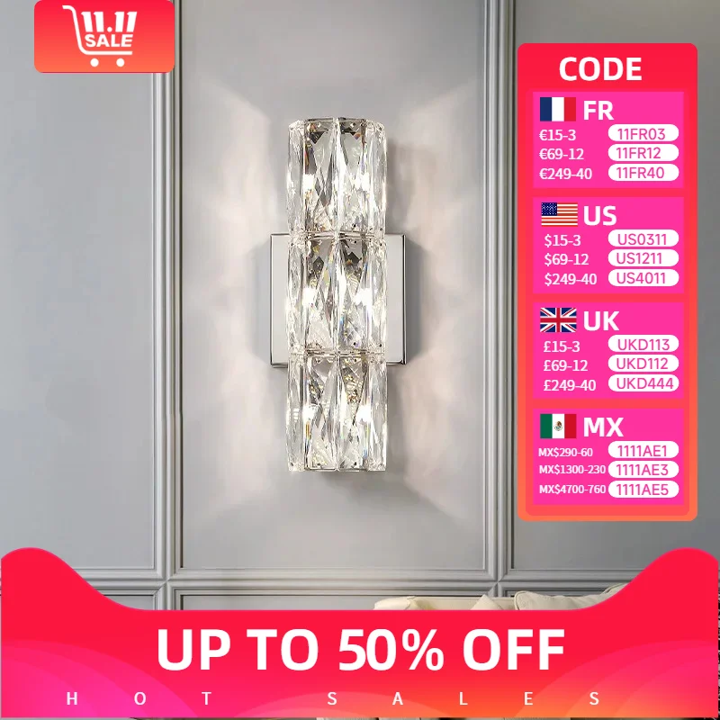 Modern High-end Crystal Wall Led Lights Nordic Luxury Living Room Bedroom Bedside Long Hotel Villa Dining Corridor Bracket Lamps
Modern High-end Crystal Wall Led Lights Nordic Luxury Living Room Bedroom Bedside Long Hotel Villa Dining Corridor Bracket Lamps