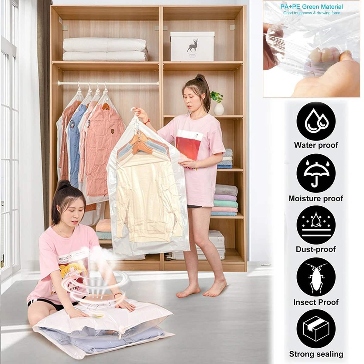 1pc Hanging Transparent Vacuum Storage Bag Clothes Organizer Saver Space Holder Folding Bags Garment Dustproof Organizadores
1pc Hanging Transparent Vacuum Storage Bag Clothes Organizer Saver Space Holder Folding Bags Garment Dustproof Organizadores